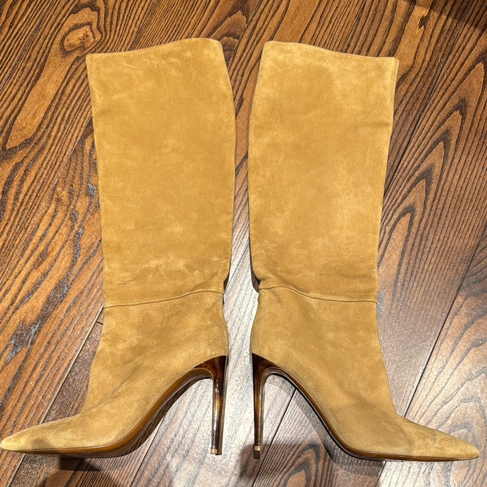 Ralph Lauren Purple Label Suede Heel Boots